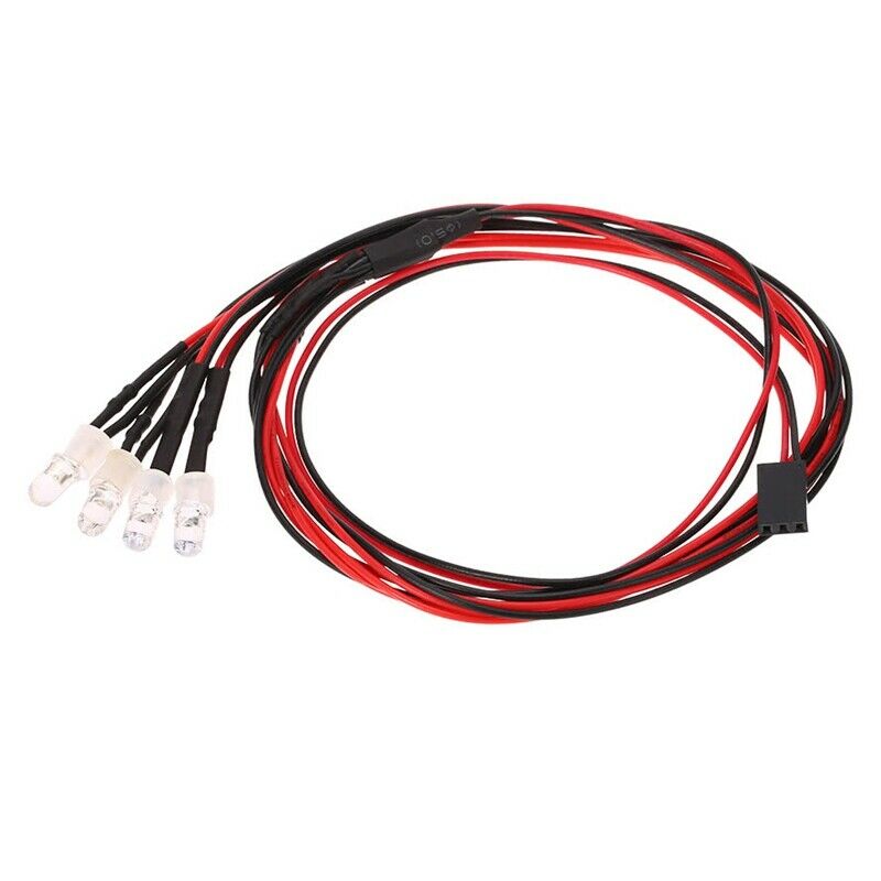4 LED Lights Kit 2 White 2 Red for 1/10 1/8 Traxxas HSP Redcat RC4WD Tamiya AxE8