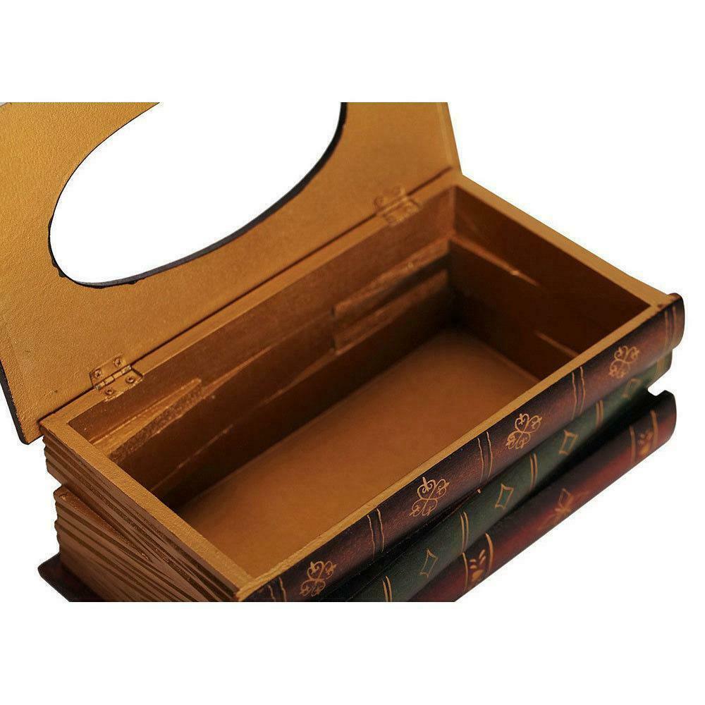 Retro Wood Tissue Box Cover Paper Napkin Holder Case Home Room Car Hotel