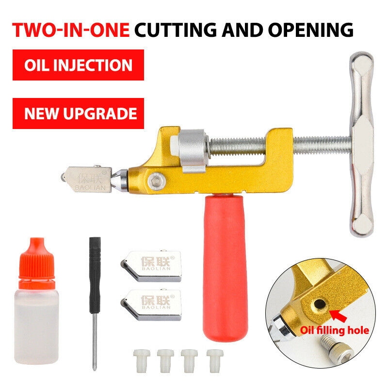 Professional Handheld oil-filled diamond glass tile cutter Function 2 in 1 To KX