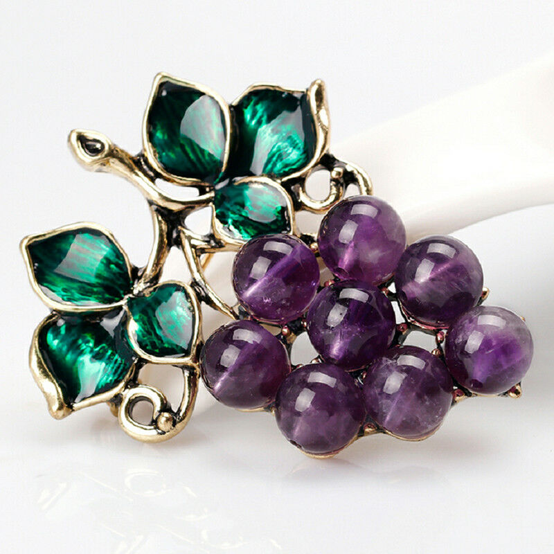 Purple Enamel Grape Brooch Pin Banquet Weddings Party Brooch Gifts Women .l8