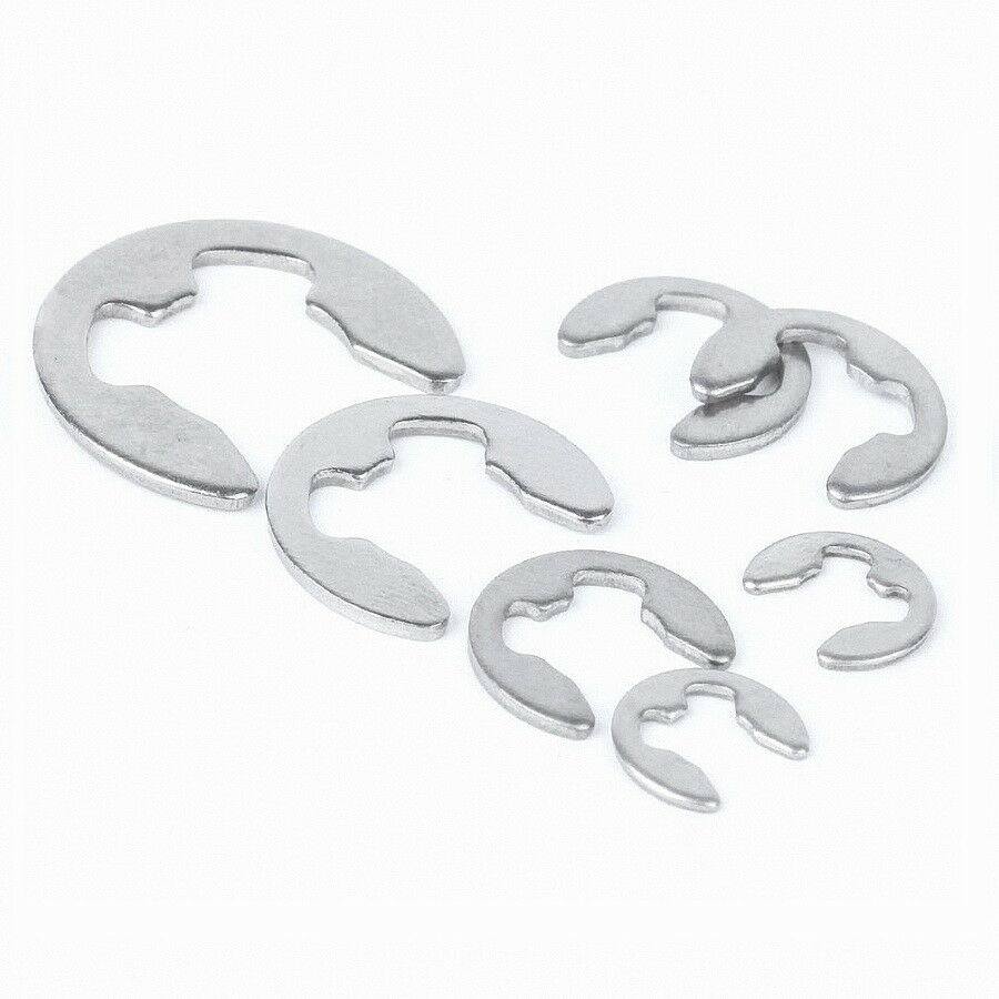 60pc M1.5,2,2.5,3,3.5,4 E-Clips Snap Ring Circlip Retaining Kit SUS201 Stainless