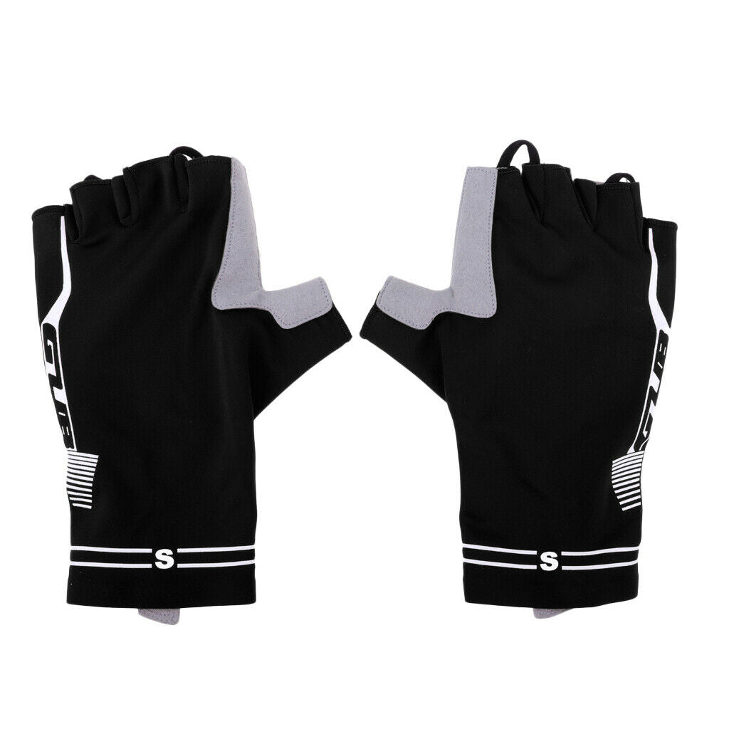 Summer Breathable Cycling Motorcycle Half Finger Gel Padded Gloves S Black