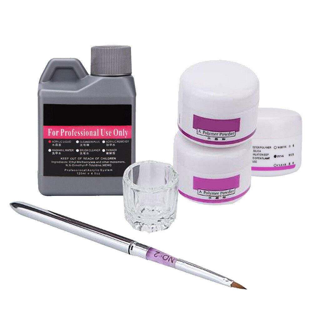 Nail Art Kit Acrylic Powder 120ml Liquid Nail Paillettes Manicure Supplies