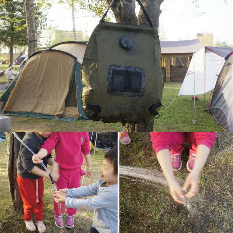 20L / 5 Gallon Energy Shower Bag Outdoor Camping Hiking PVC Hose