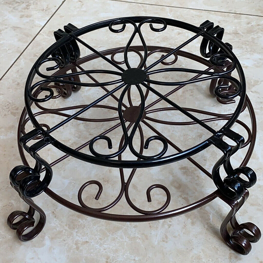 2x Black Plant Stand for Flower Pot Heavy Duty Potted Holder Indoor Outdoor