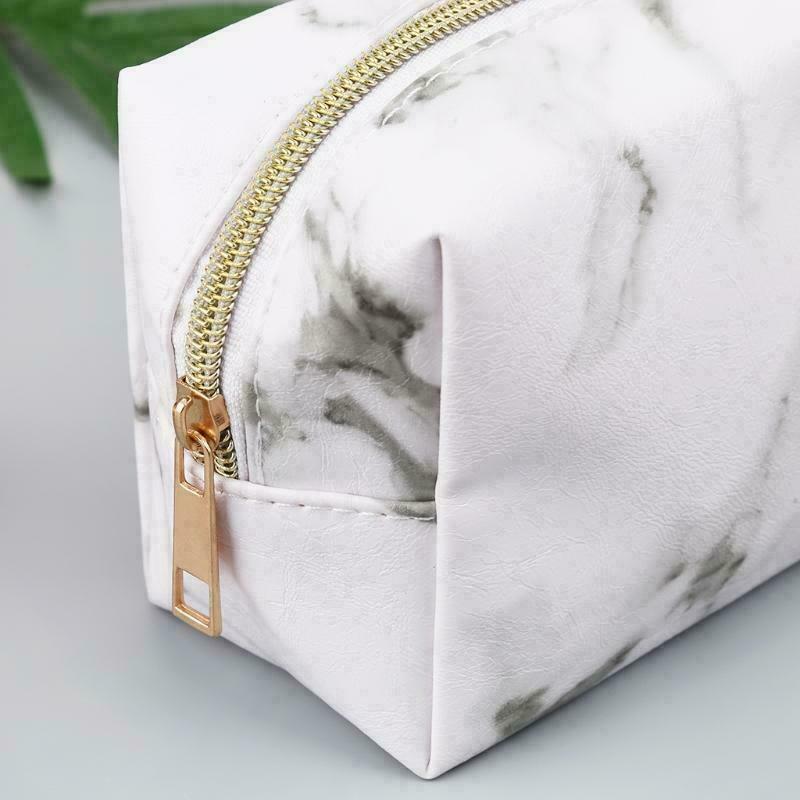 White Cute Pencil Case Pen Box Zipper Bags Makeup Storage SupplyL Rf