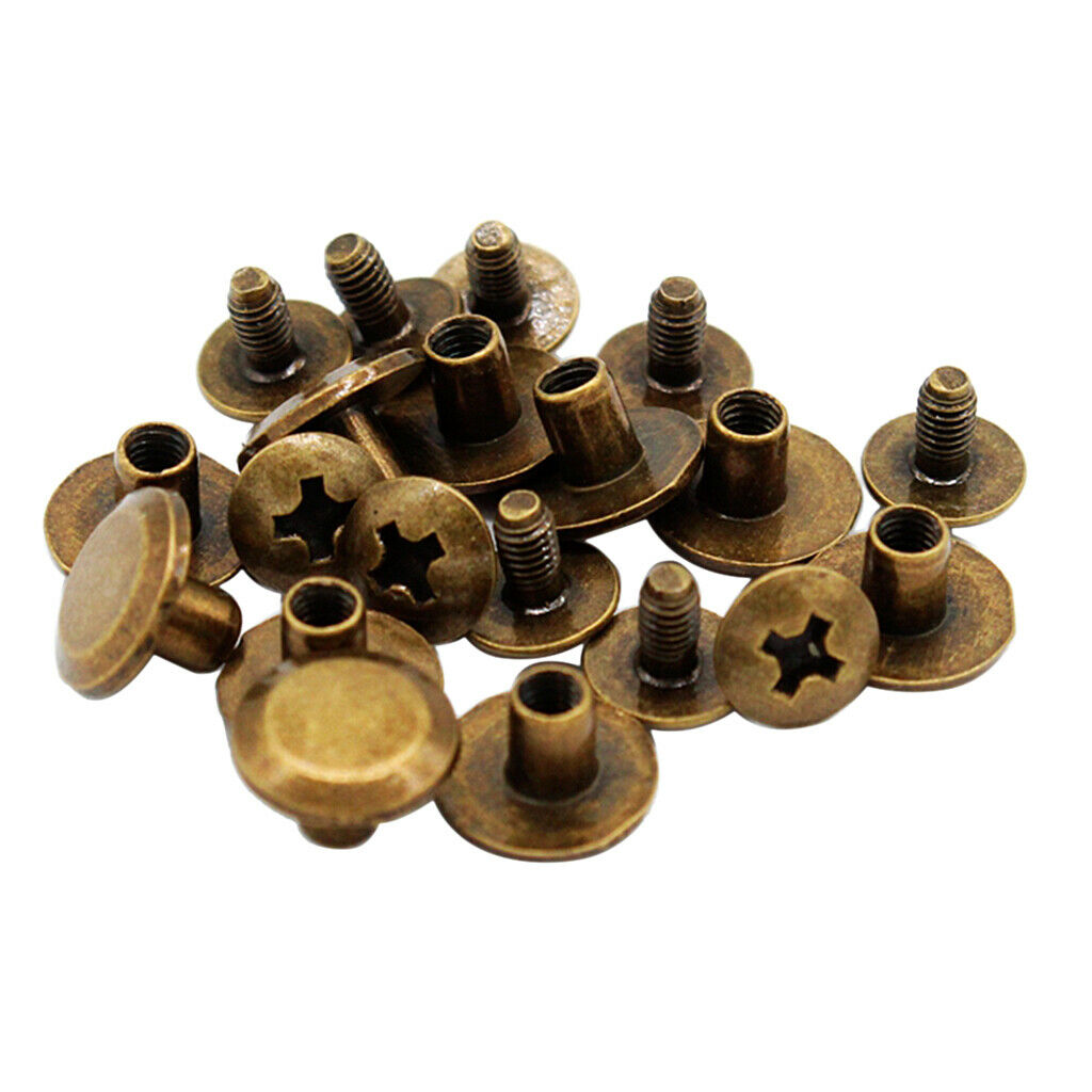 10 Pieces Chicago Screw Rivets Studs Book Notebook Leather Bronze 10x5mm