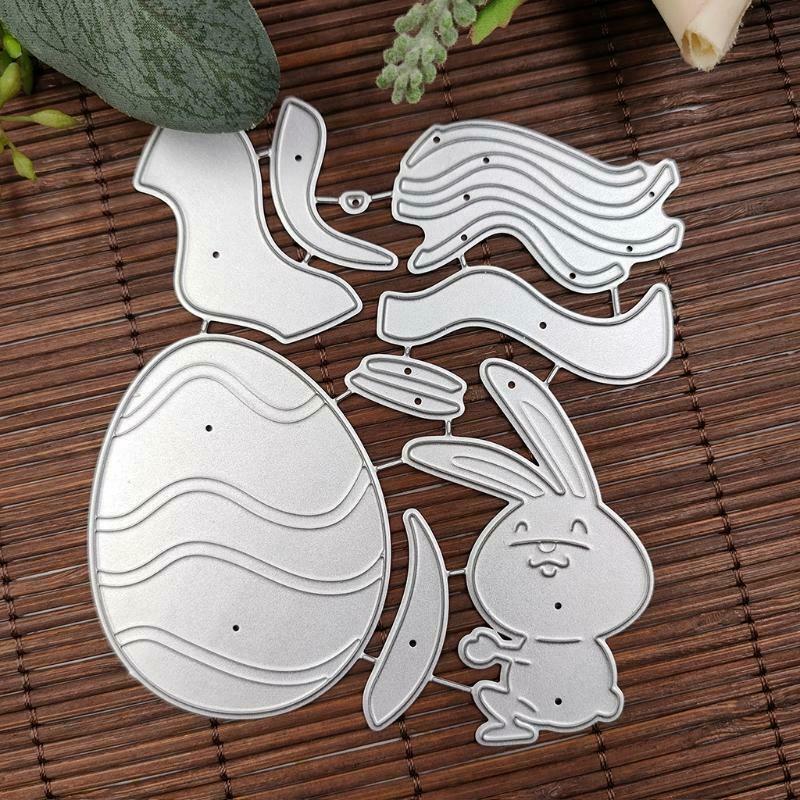 Easter Eggs Rabbit Metal Cutting Dies Stencil Scrapbooking DIY Album Stamp Paper