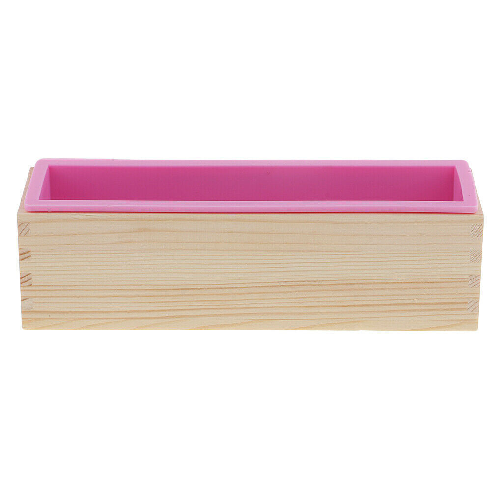2X Flexible Soap Mold Wooden Box DIY Toast Loaf Cake Baking Crafts Mould 900ml