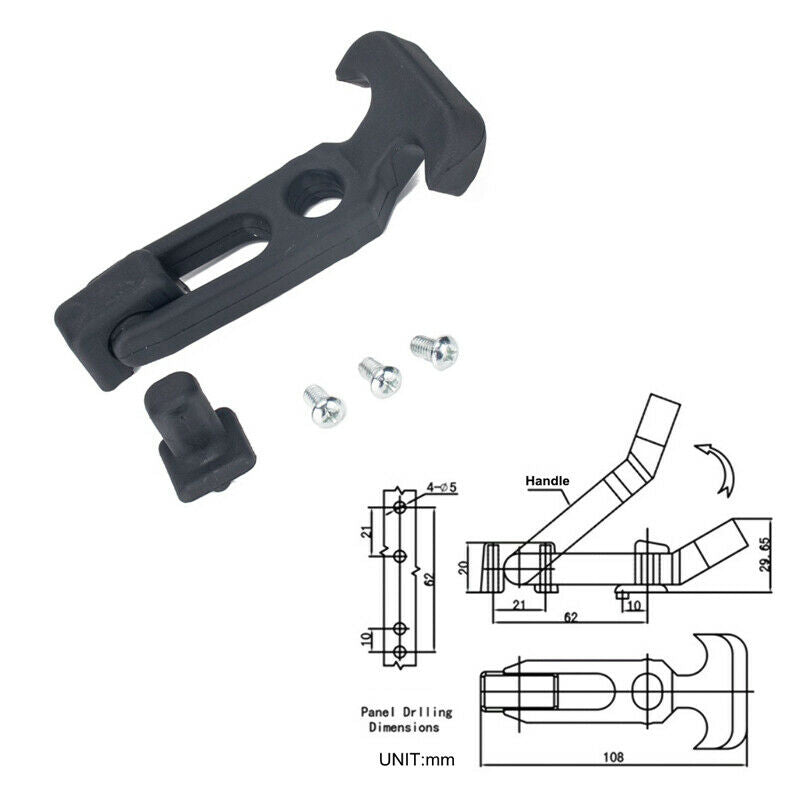 2X Rubber T Handle Draw Latch Toolbox Lock for Golf Cart Off-road Vehicle Cooler