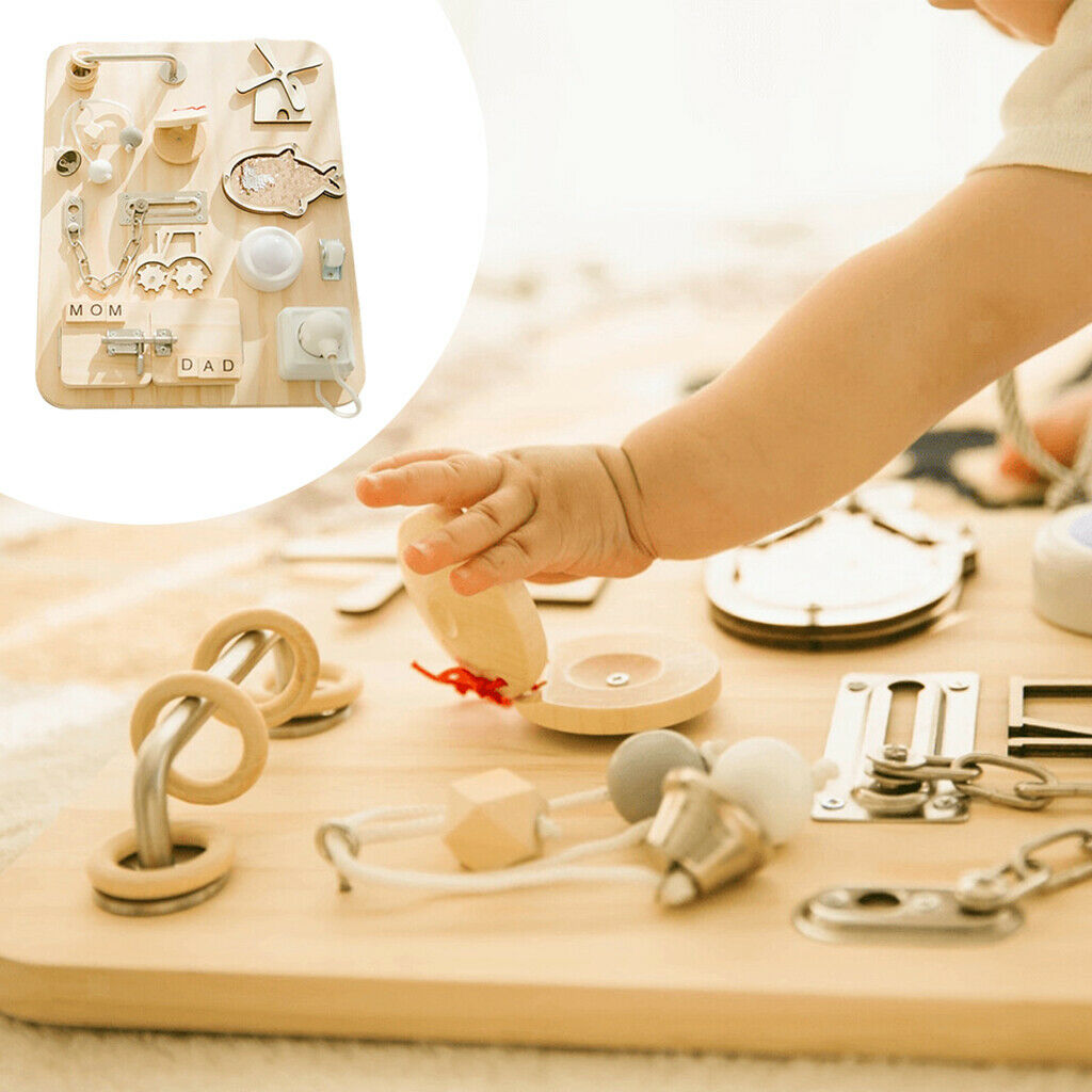 Wooden Busy Board for Toddlers Kids Intelligence Development Educational