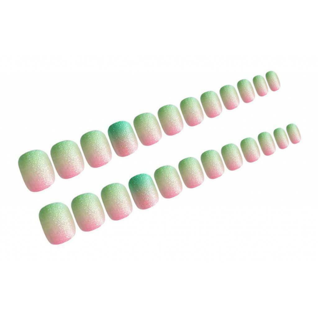 24pcs Short False Nails Full Cover Artificial