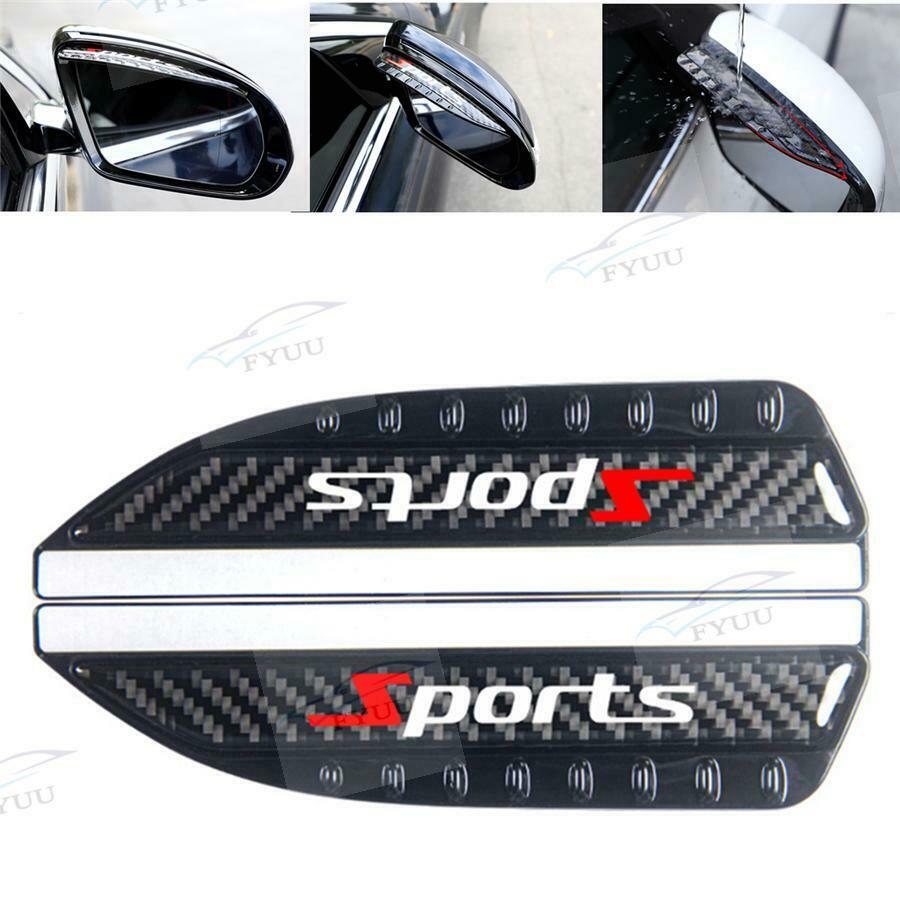 2pc Carbon Fiber Car Rear View Side Mirror Rain Board Eyebrow Guard Sun Visor