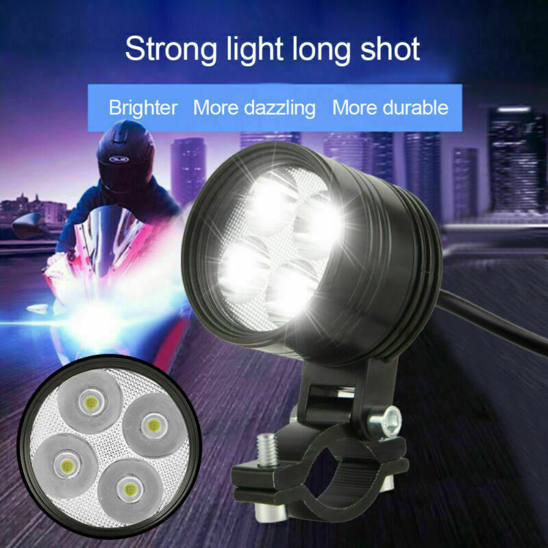 40W Motorcycle LED Spot Light 6000LM Headlight Fog Lamp 3 Modes Driving Lights