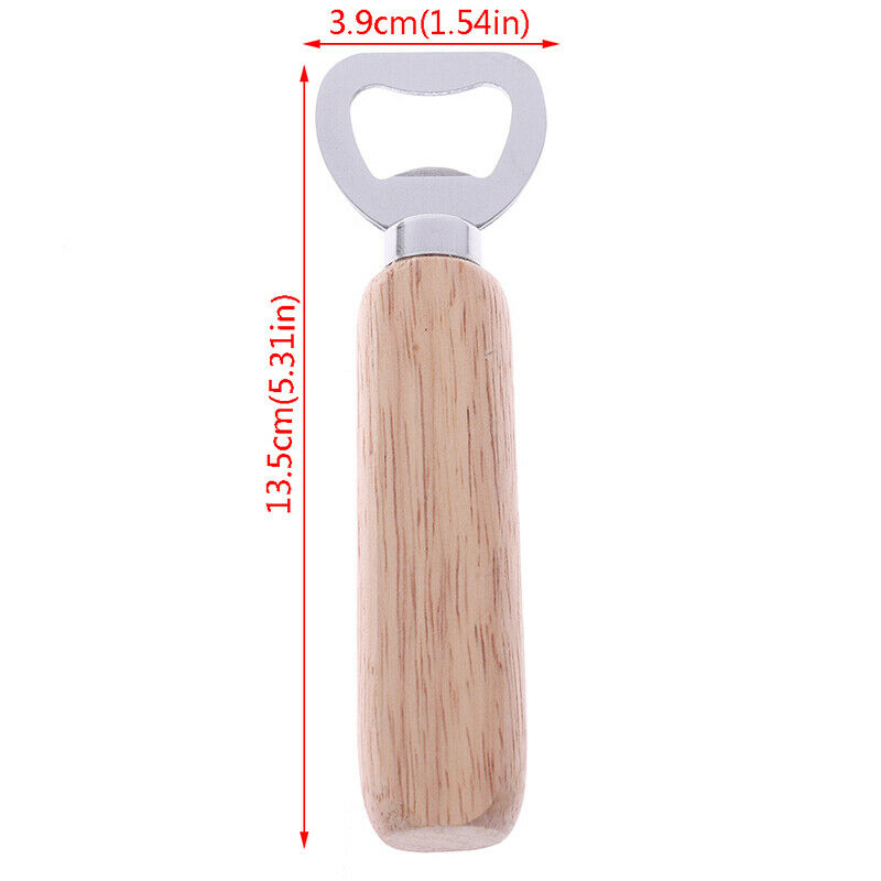 1 Pc Bottle Opener Rubber Wood Handheld Wine Beer Soda Glass Cap Bottle O.l8