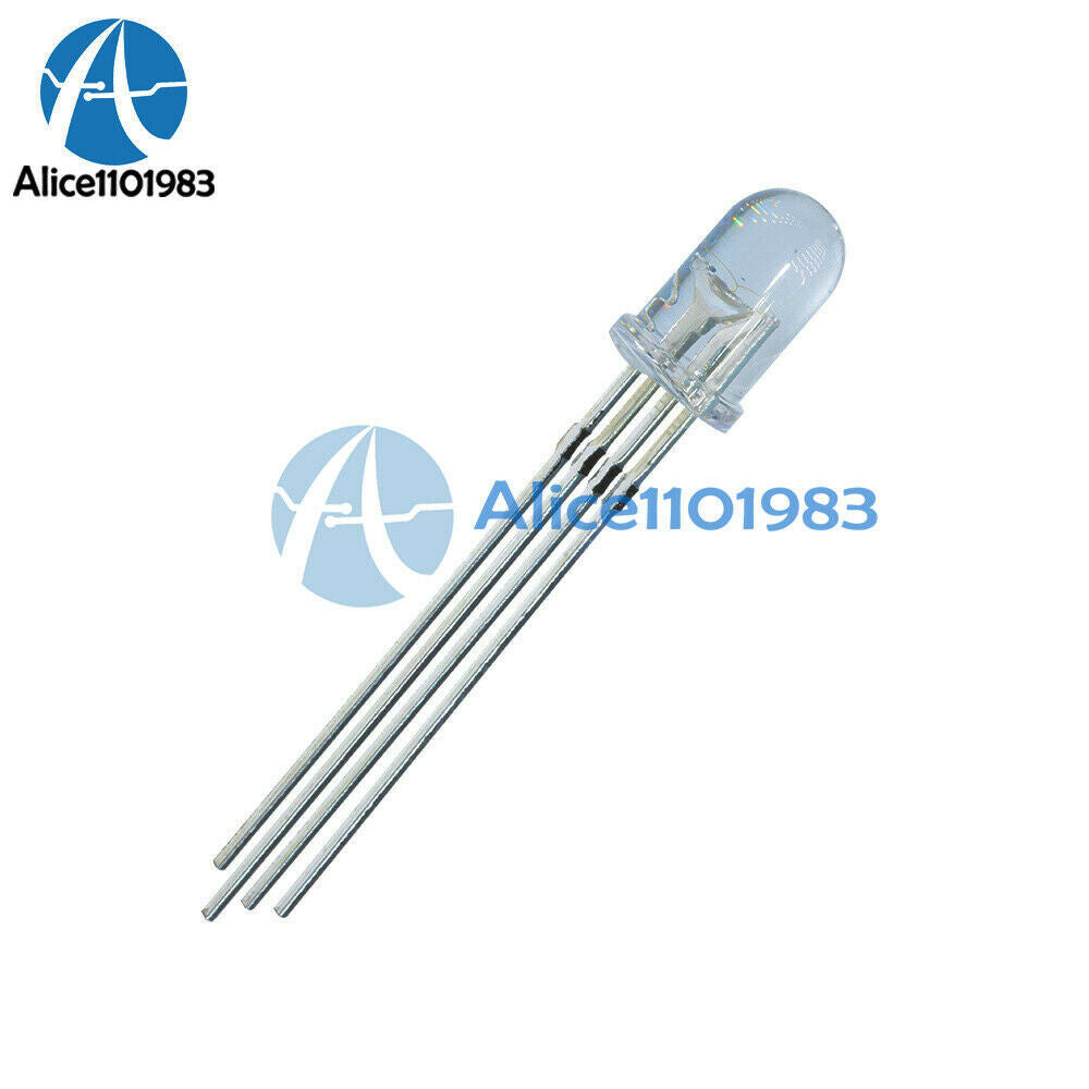100Pcs 5mm 4pin RGB Tri-Color Common Cathode LED light Red Green Blue