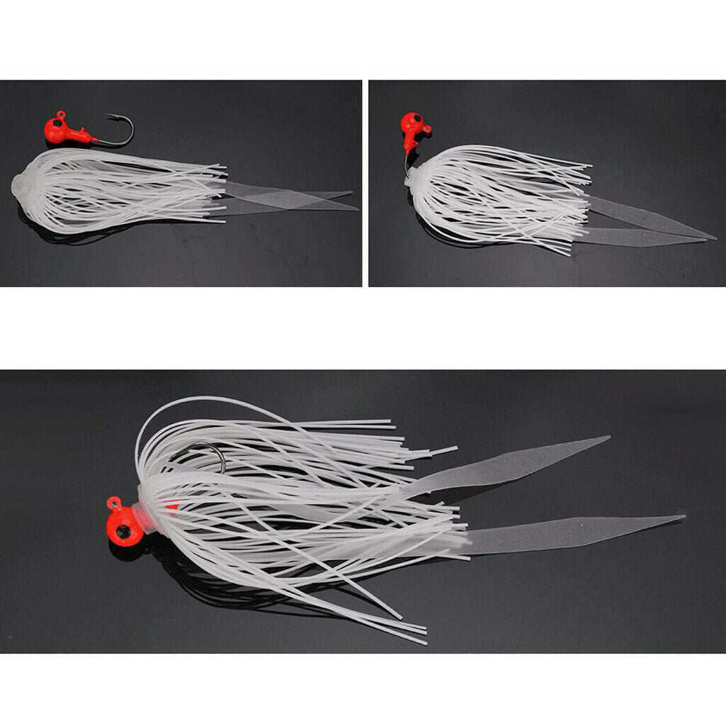 Fishing Jig Single Hooks Worm Shrimp Lures with Soft Rubber Skirt
