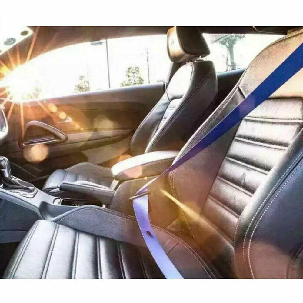 seat belt 3.6m harness 3 point auto racing front car safety retractable lap blue