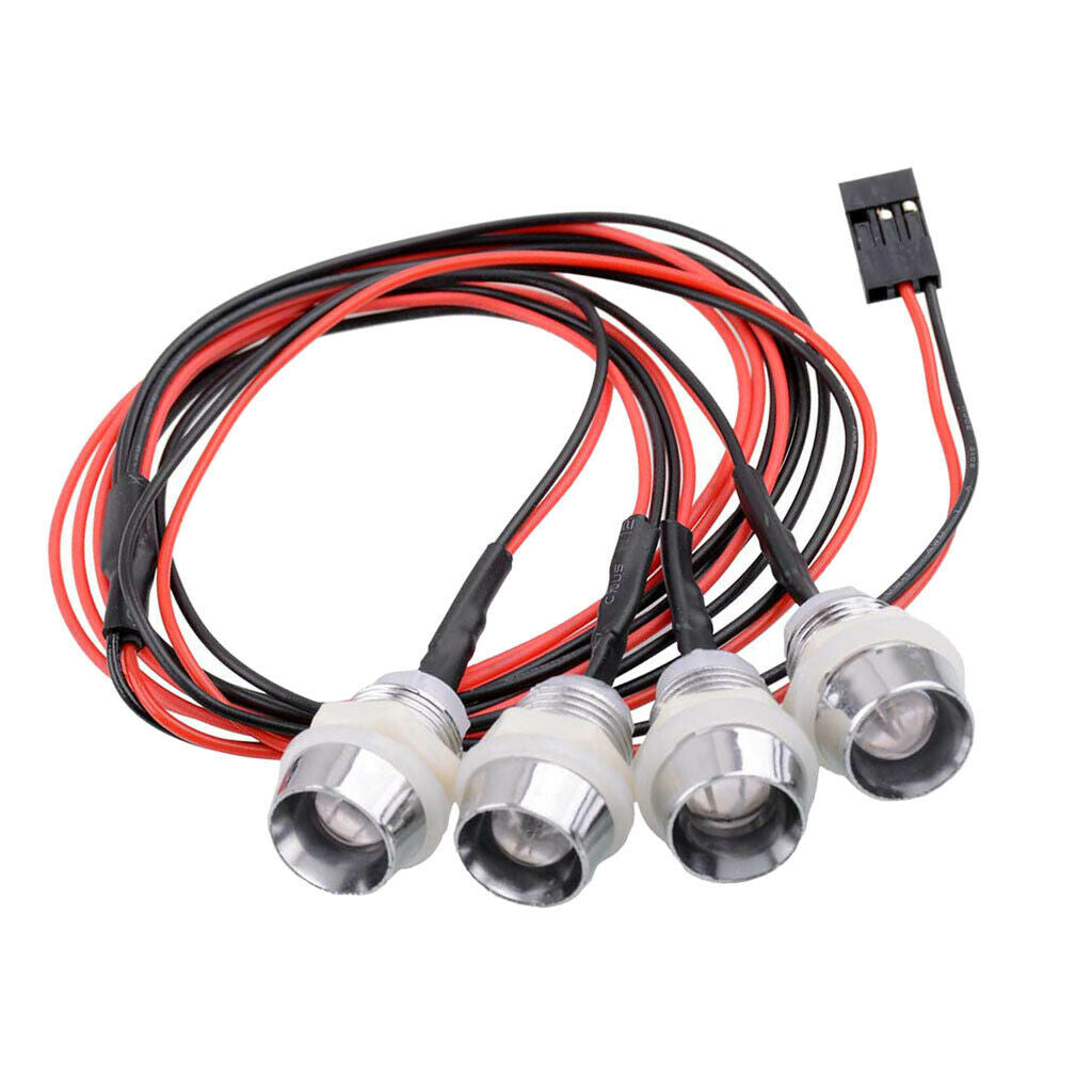LED Light 8mm 2 White and 2 Red LEDs for RC Cars 1/5 1/8 1/10 1/12 1/16 DIY