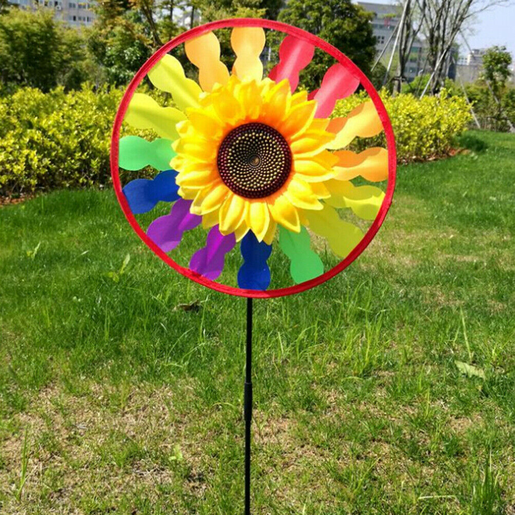 Yard Garden Outdoor Decor Sunflower Windmill Whirling Wind Spinner Kids T.l8