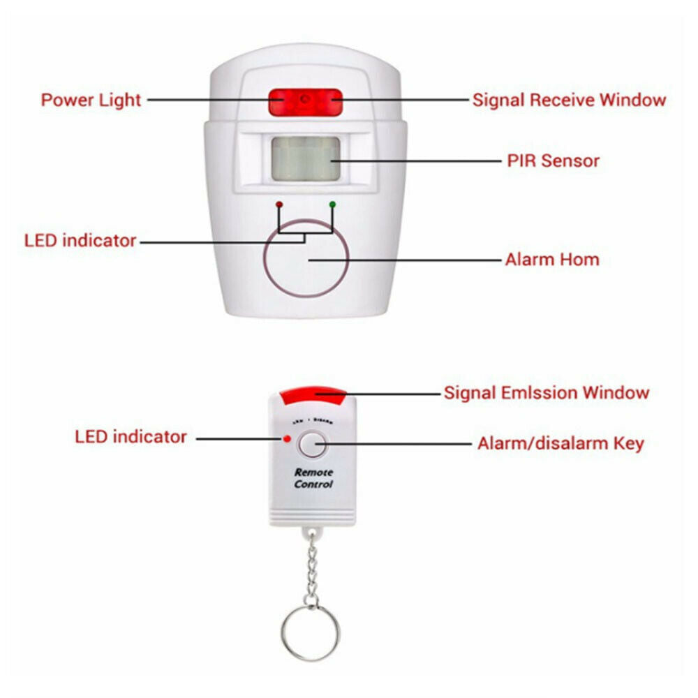 Wall-mounted Wireless Security Alarm Infrared Motion Sensor Anti-theft System
