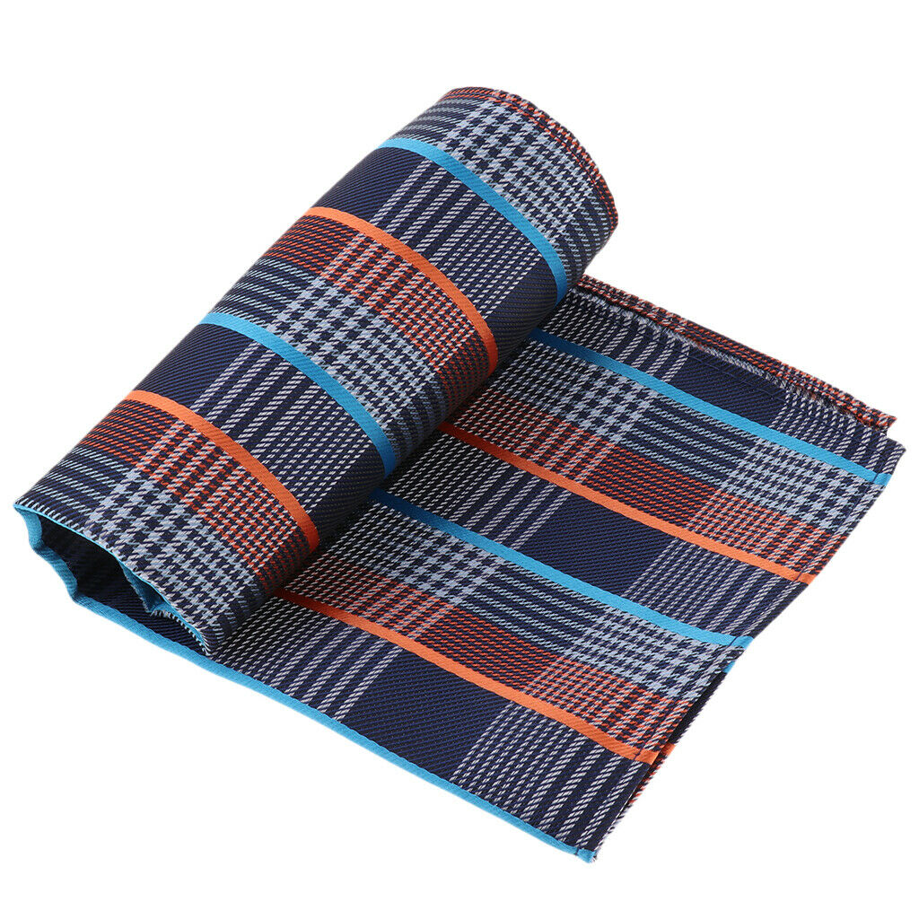 Cotton Plaid Men's Handkerchief Square Decorative Suits Grid Hanky Style 01