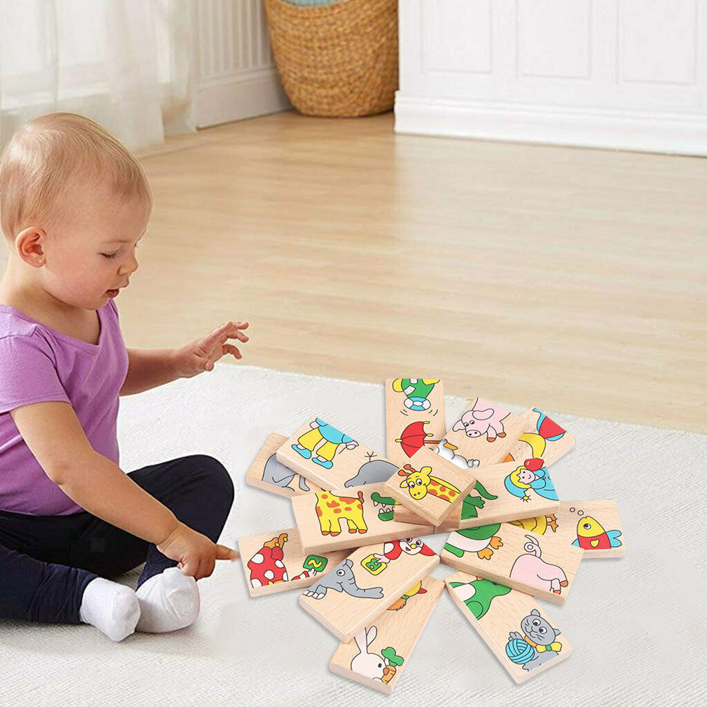 Domino Animal Puzzles 15 Pieces Set for Children 1 2 3 4 6 Years Old Child