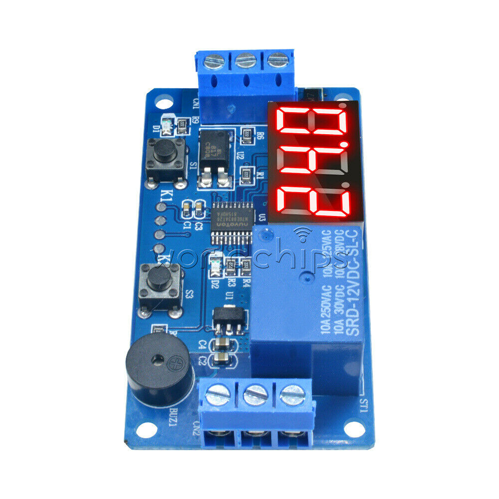 12V Display LED Timer Relay Programmable Board Delay Switch Module Car Buzzer