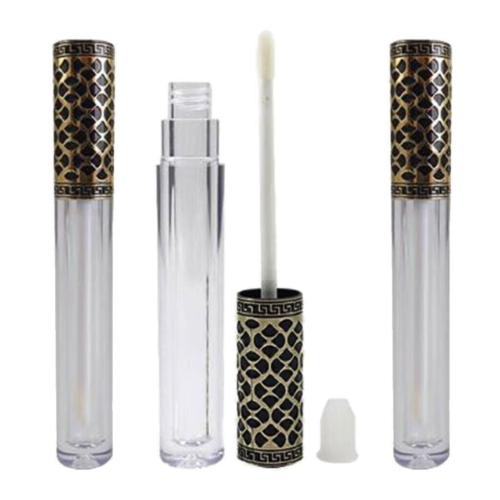 3pcs Clear Plastic Eyelash Conditioner Mascara Tubes Bottles with Rubber Stopper