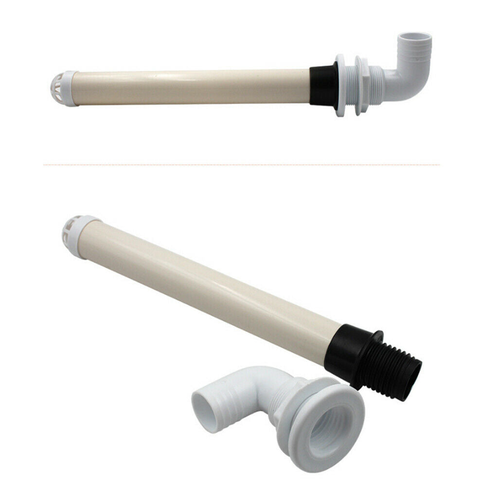 Custom Plastic 1 1/2" 90 Degree Marine Thru Hull with Boat Overflow Tube