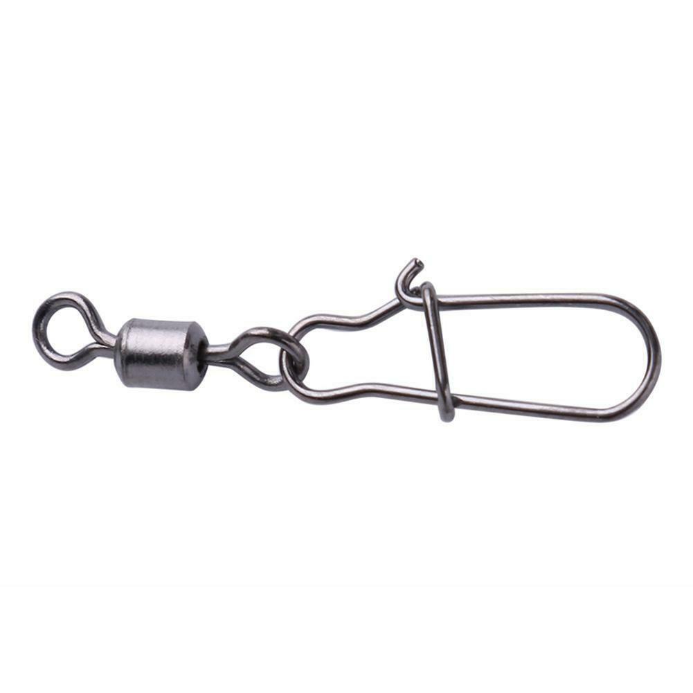 100pcs/lot No.6 Steel Fishing Connectors Rolling Swivels with Nice Snap @