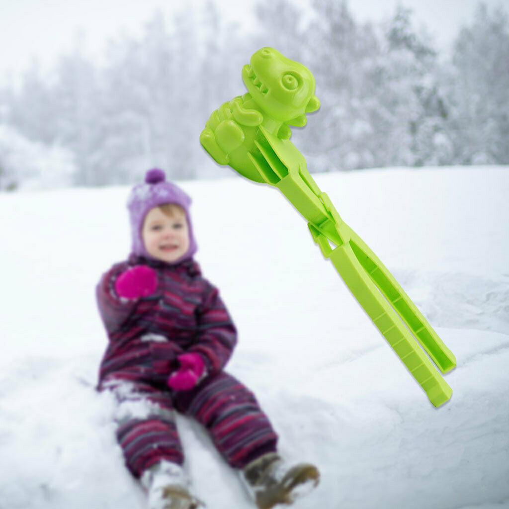 Winter Snow Sand Mold Dinosaur Snowball Maker Clip Kids Outdoor Toys Green