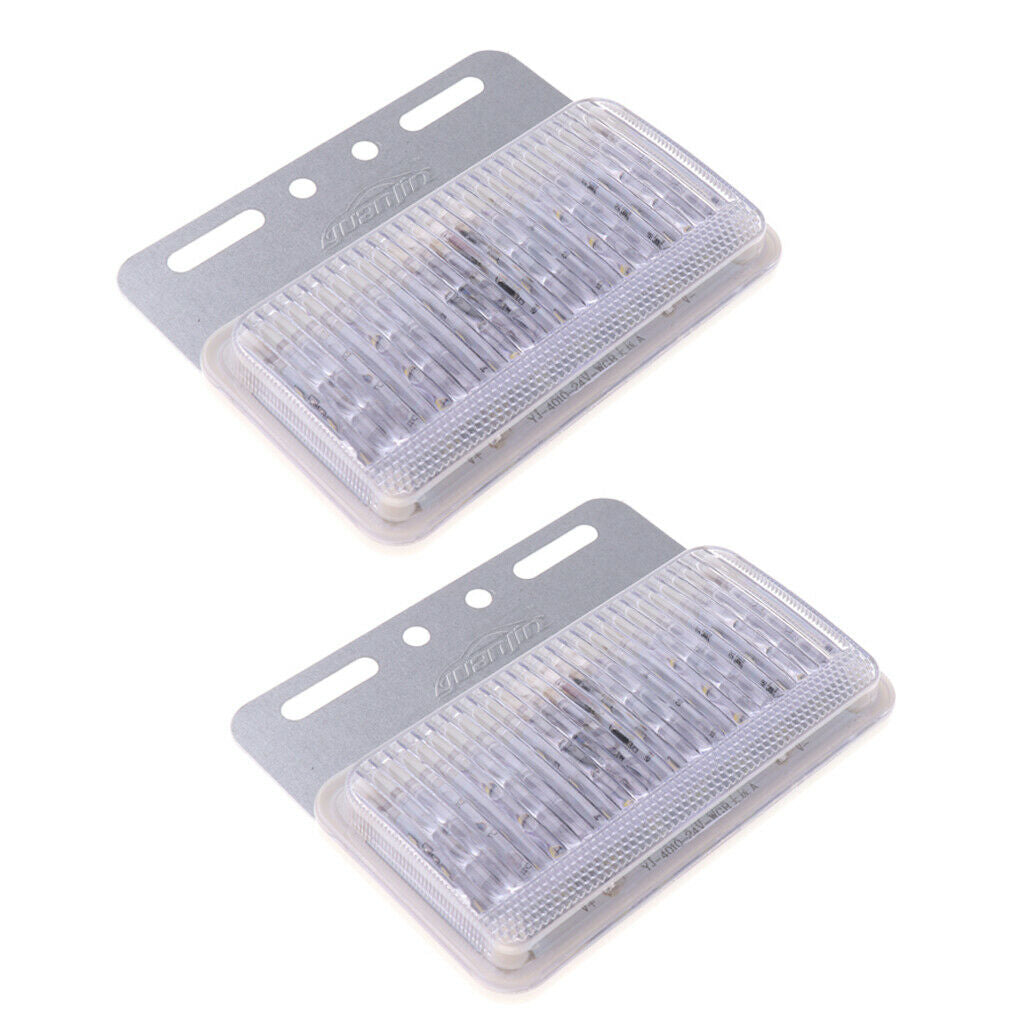 2 Pieces 18LED Side Marker Lamp Clearance Light Truck Trailer 12V White