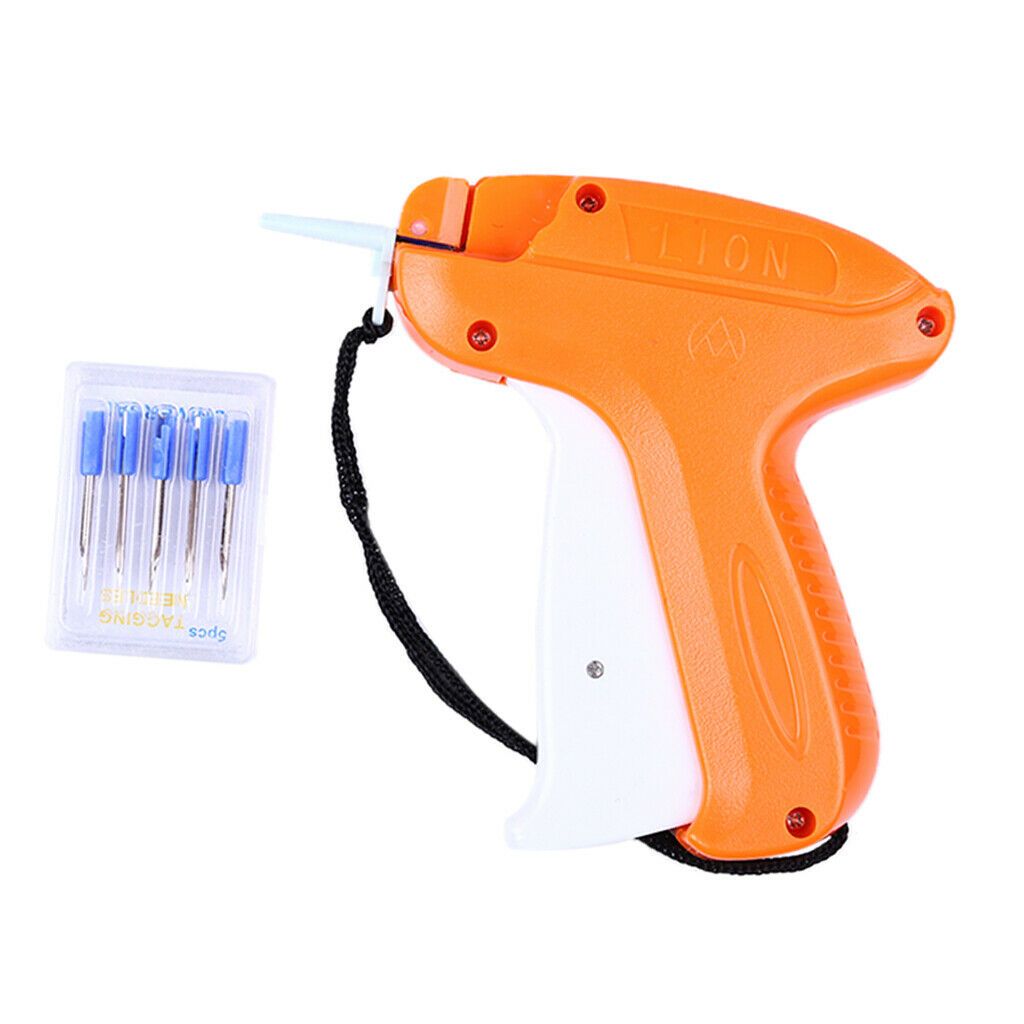 Garment Price Label Tagging Tag Gun + 5 Tagging Needles + 1000 Barbs Yellow