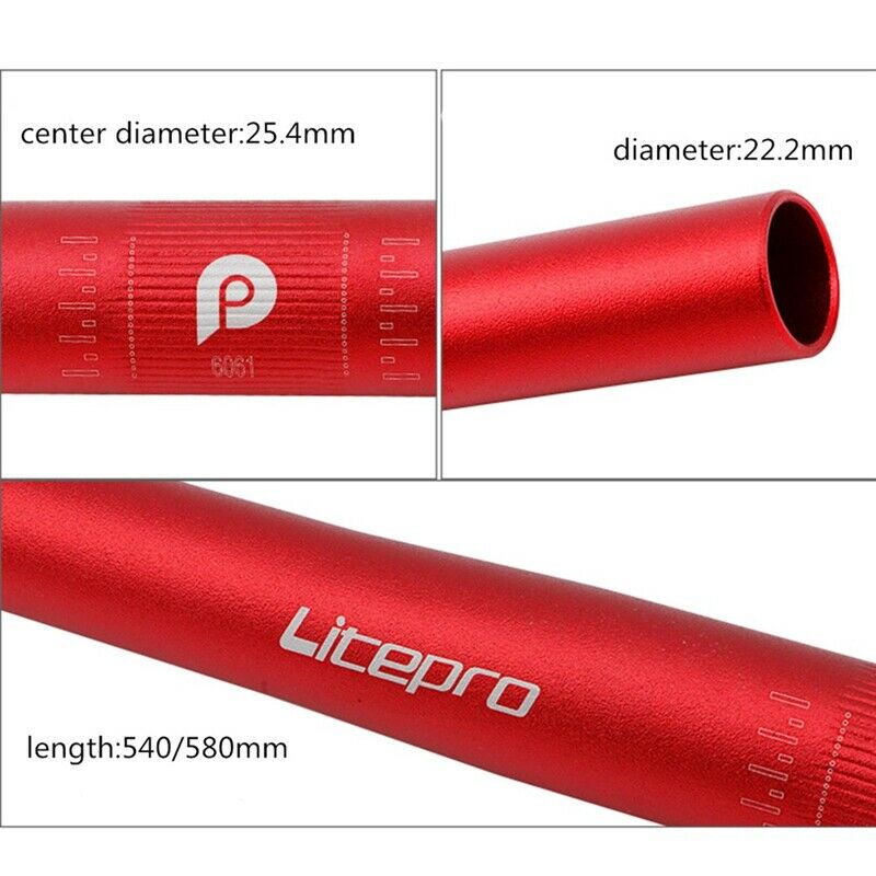 Litepro Folding Bike Horizontal One-Shaped Handlebar 25.4x580MM Bicycle UltrU2I9