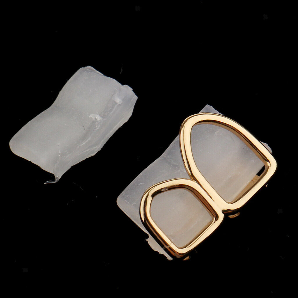 2 Set Open Face Grills Tooth Top & Bottom Teeth Hip Hop Grills for Women Men