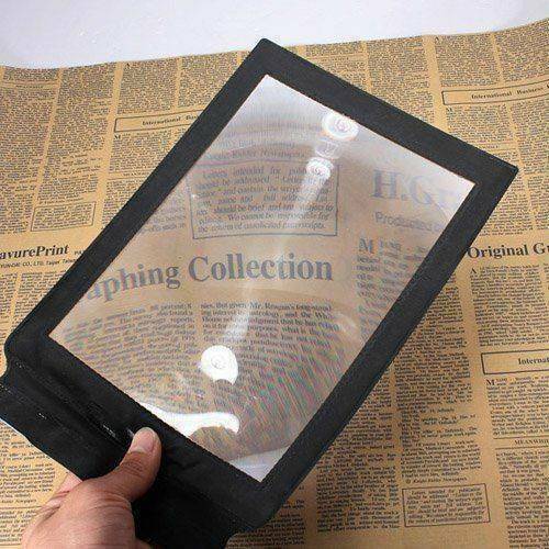 Big Size A4 Flat PVC Magnifier Sheet X4 Book Page Magnifying Reading Glass Lens~
