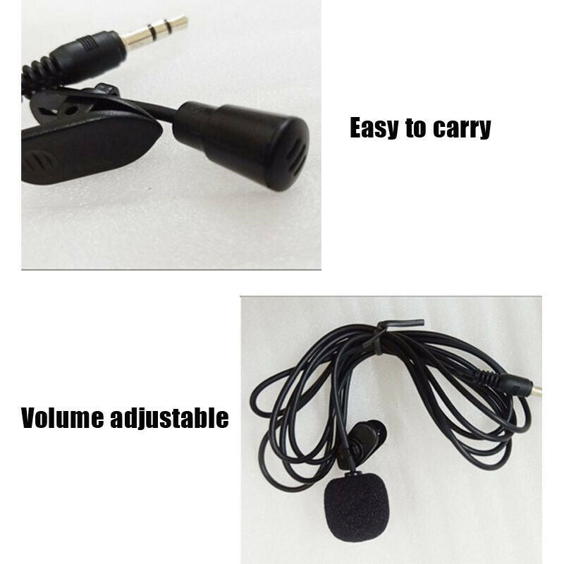 3.5mm Clip On Coat Lapel Microphone Hands Free Wired Condenser Mini Mic NewBDAU