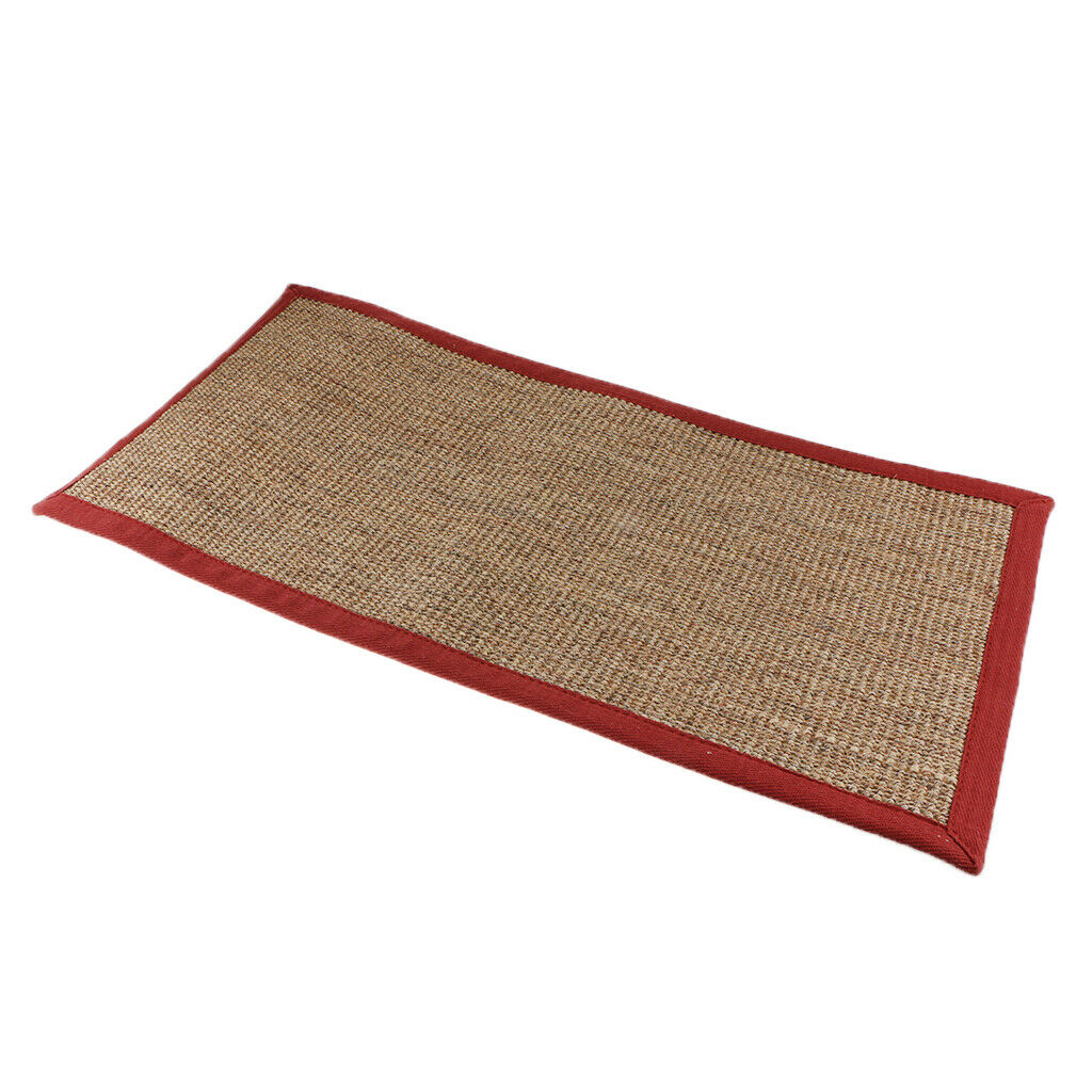 Natural Fiber Collection Sisal Runners Area Rug Mat C Red Edge 40x120cm