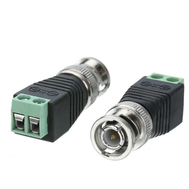 10 Male Coax CAT5 To Coaxial BNC Cable Connector adapter Camera CCTV Vide.l8