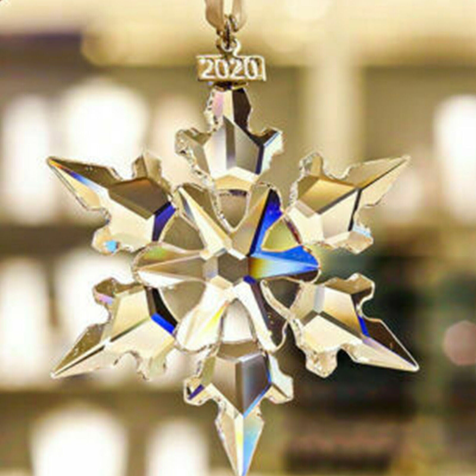 Crystal Large Annual Edition Christmas Ornament Snowflake clear Car Pendant