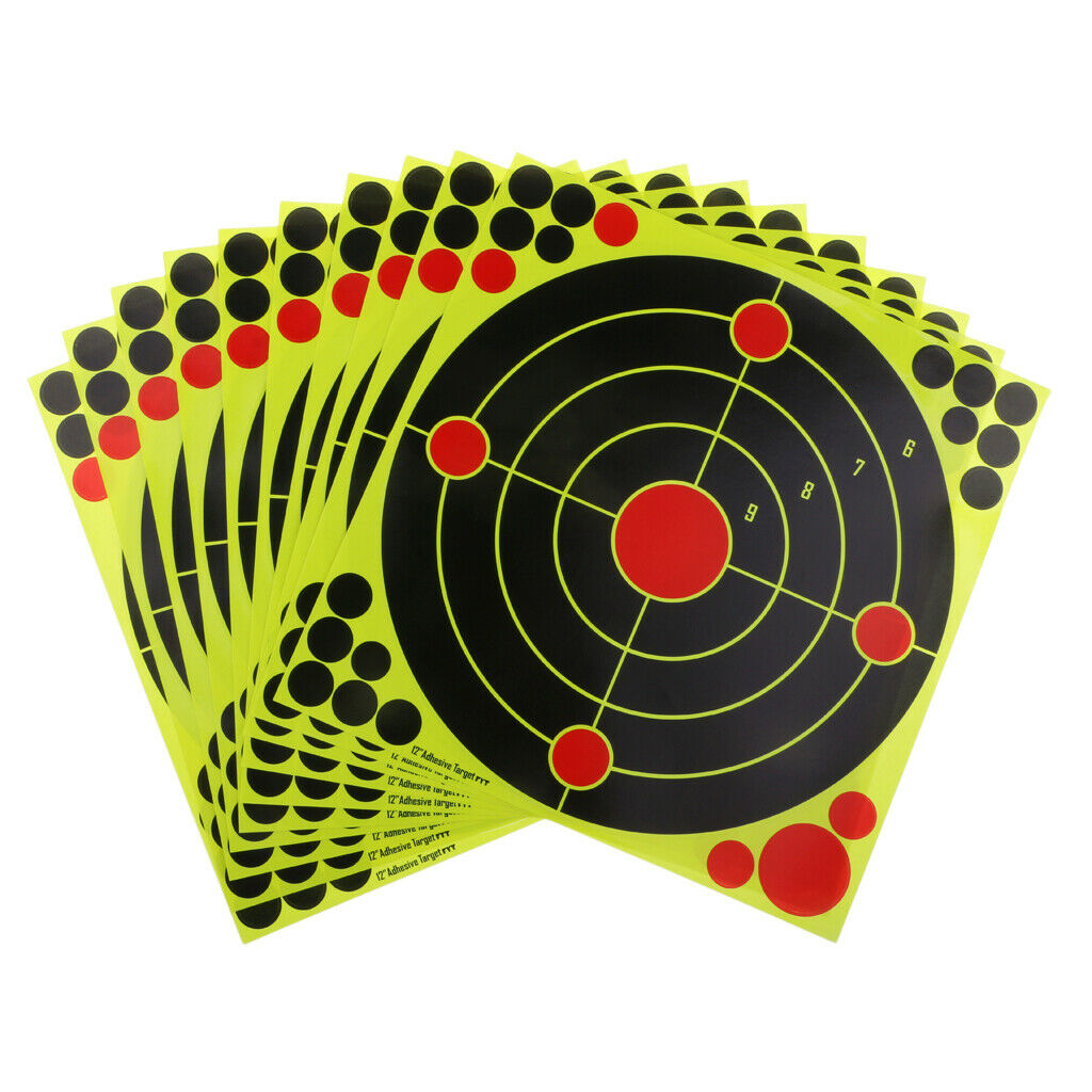 10pcs 12" x 12" Self adhesive Splatter & Reactive Shooting Targets Stickers