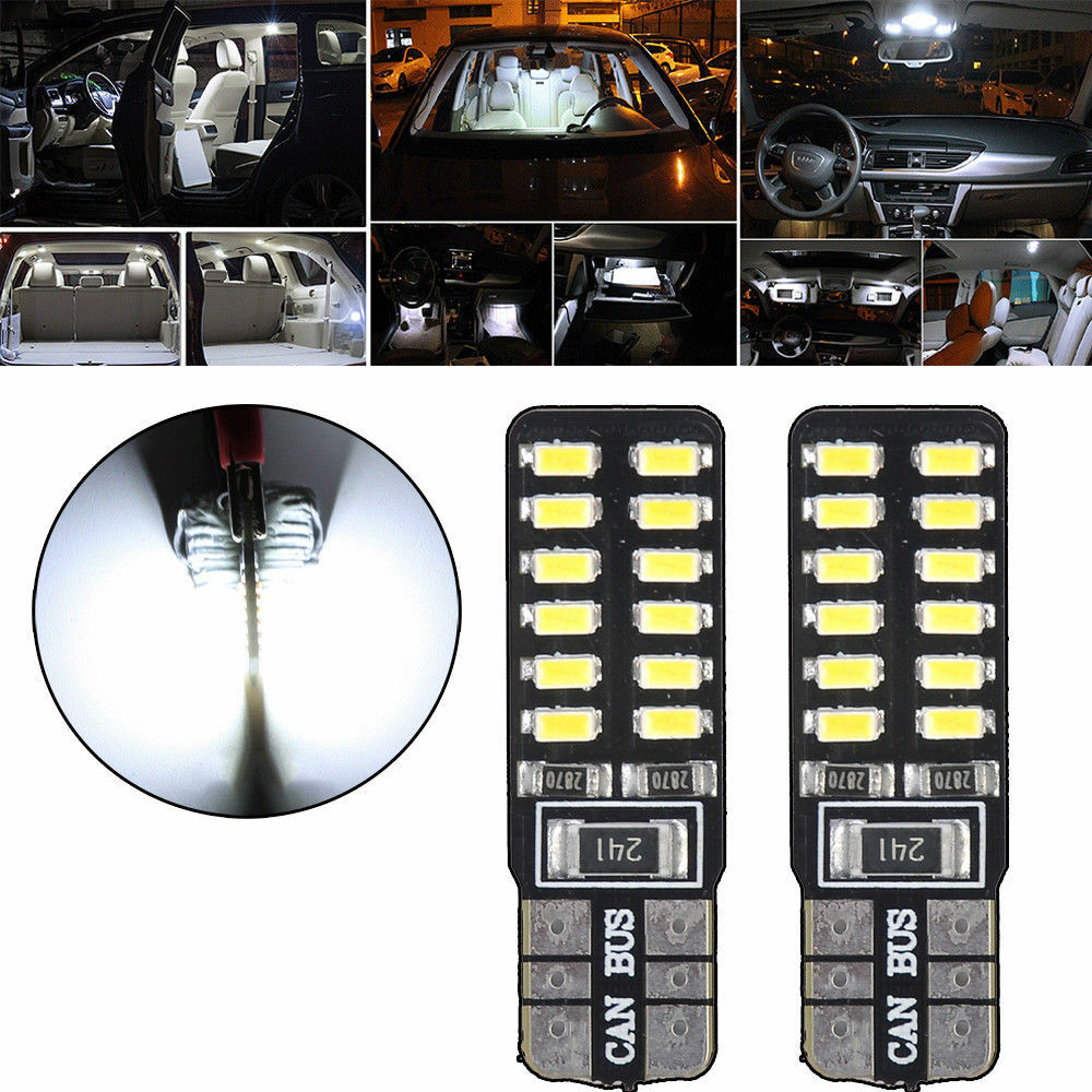 2x T10 168 194 W5W 3014 24SMD LED Canbus No Error Car Side Wedge White LED Light