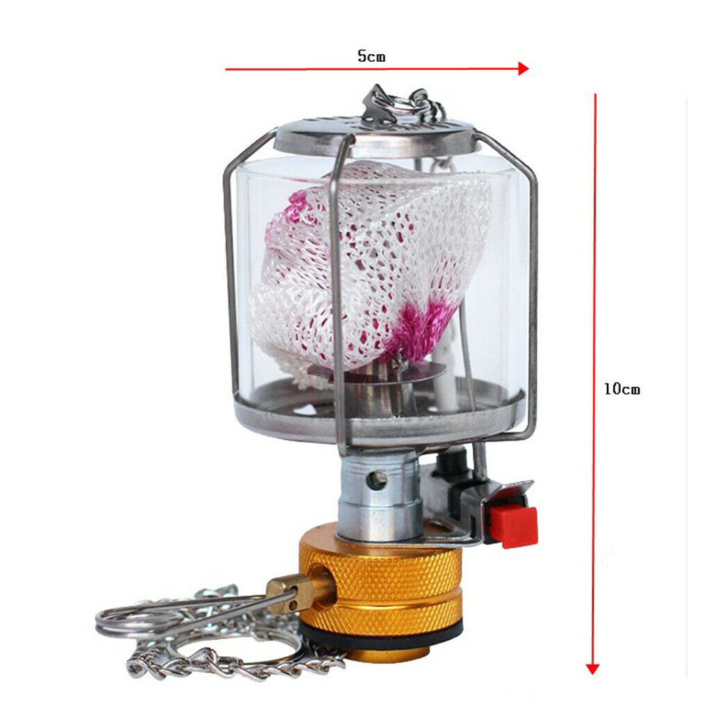 2X Mini Gas Lantern Portable Camping Fuel Lamp Fishing Adjustable Compact Torch