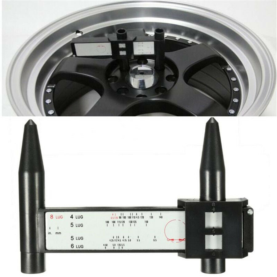 Pro Car Tire Bolts Wheel Rims Ruler Pattern Gauge 4 5 6 8 Lug PCD Measuring Tool