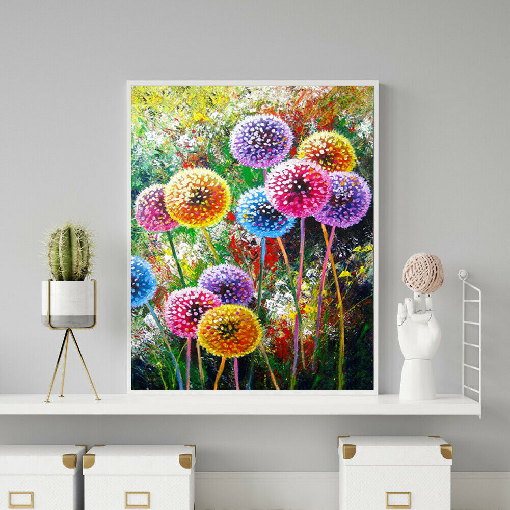 Diamond Painting Dandelion Full Square Rhinestone Picture Home Wall Decor @