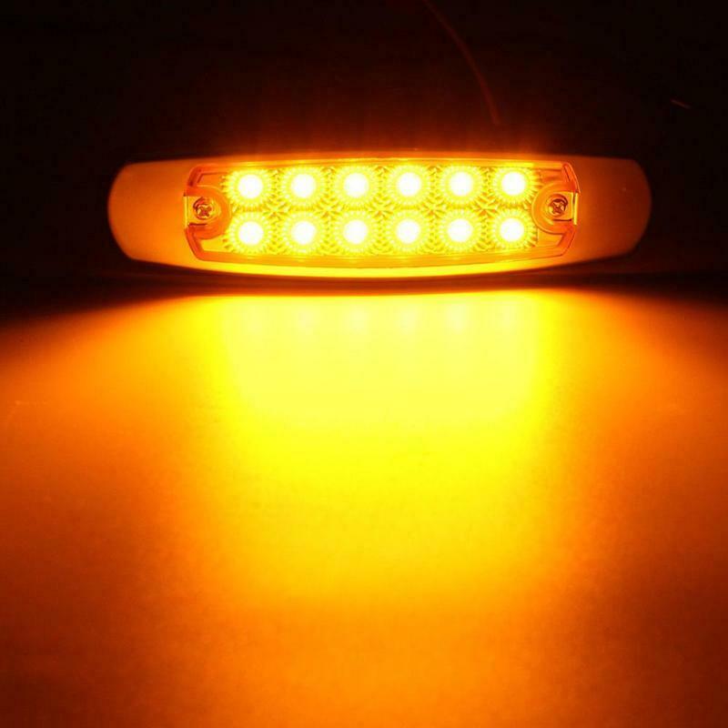 10x 6.3in Amber Cab Marker Light Clearance SS Bezel 12 Diodes For Freightliner
