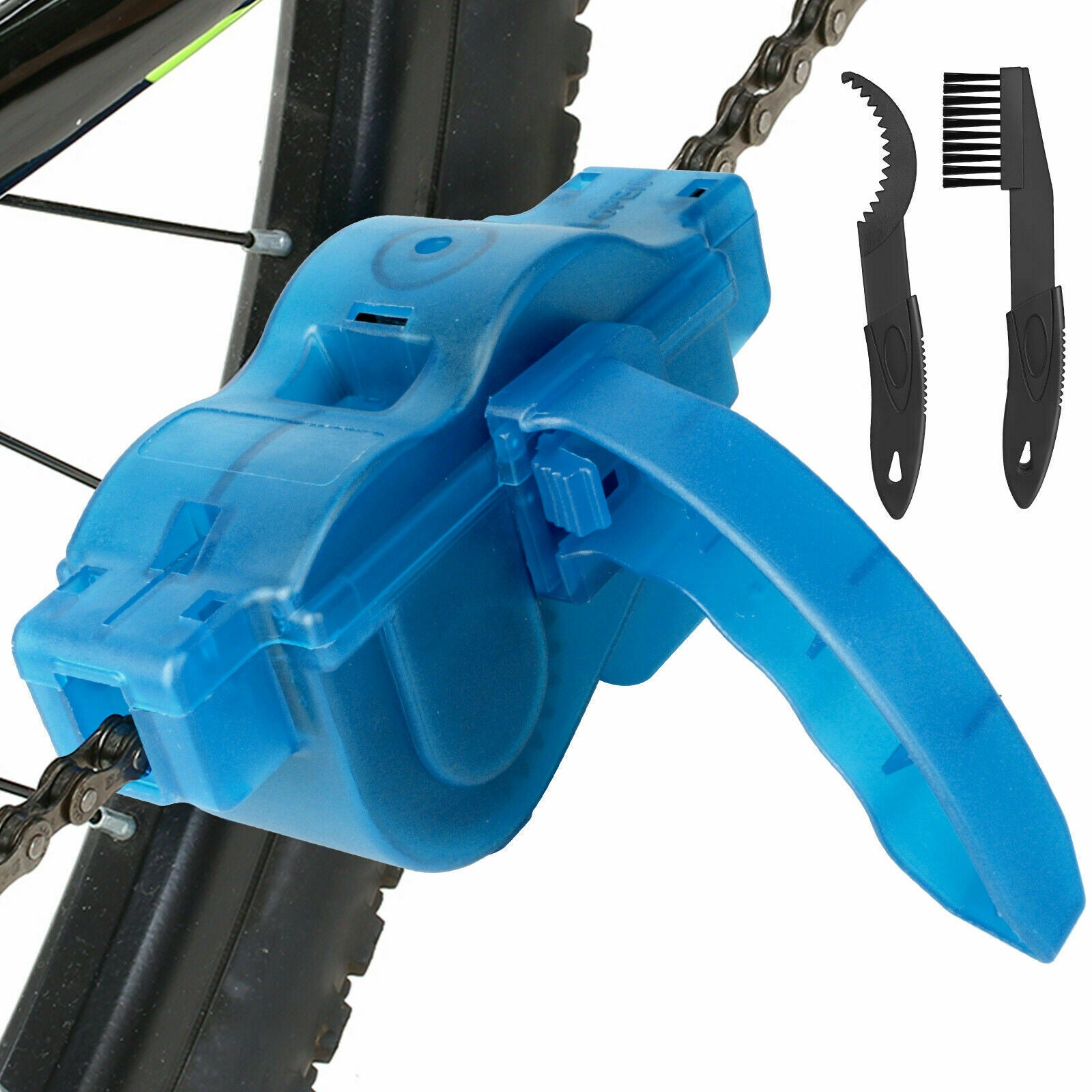 Bicycle Chain Cleaner Bike Wash Cleaning Tool Cycling Scrubber Brushes Wheel Kit
