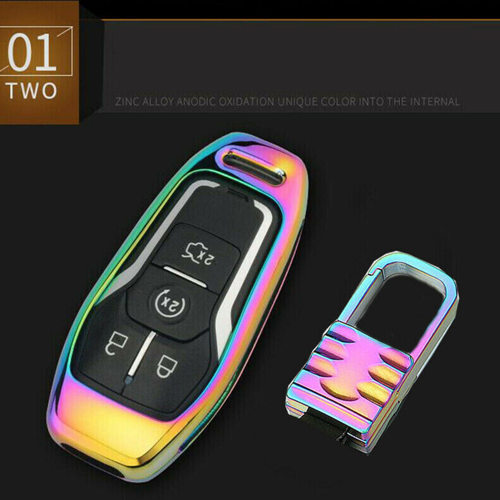 Zinc Alloy Key Case Cover For Ford Lincoln MKZ MKC MKX Mustang F-150 Explorer
