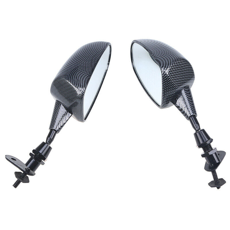 Pair Universal Amber LED Turn Signals Glossy Rear View Mirror Motorcycle Scooter